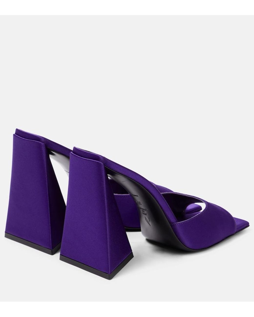 The Attico Purple Devon Satin Mules