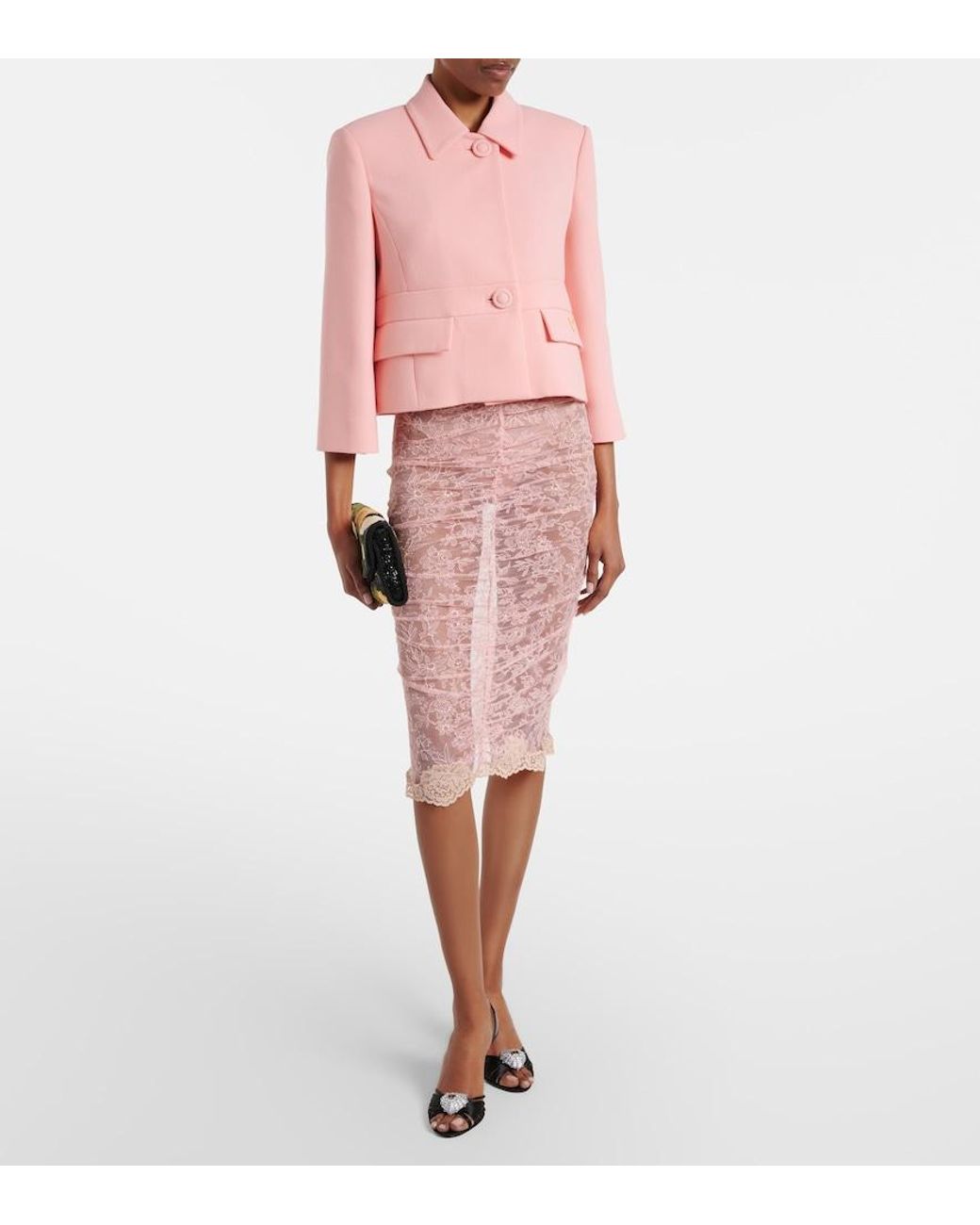 Valentino Pink Vgold Virgin Wool Jacket