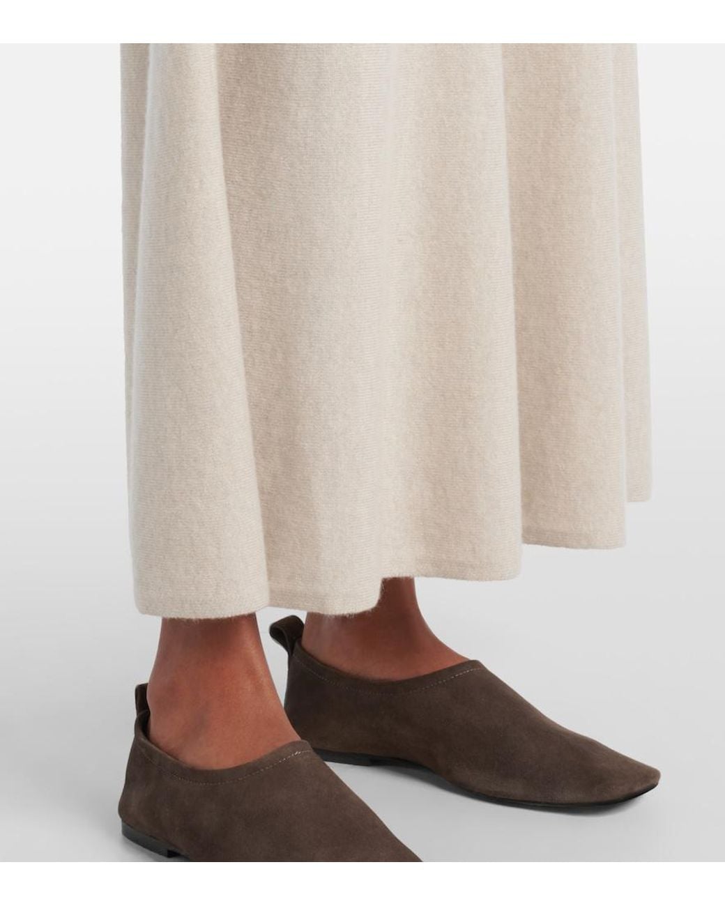 Lisa Yang White Torie High-Rise Cashmere Maxi Skirt