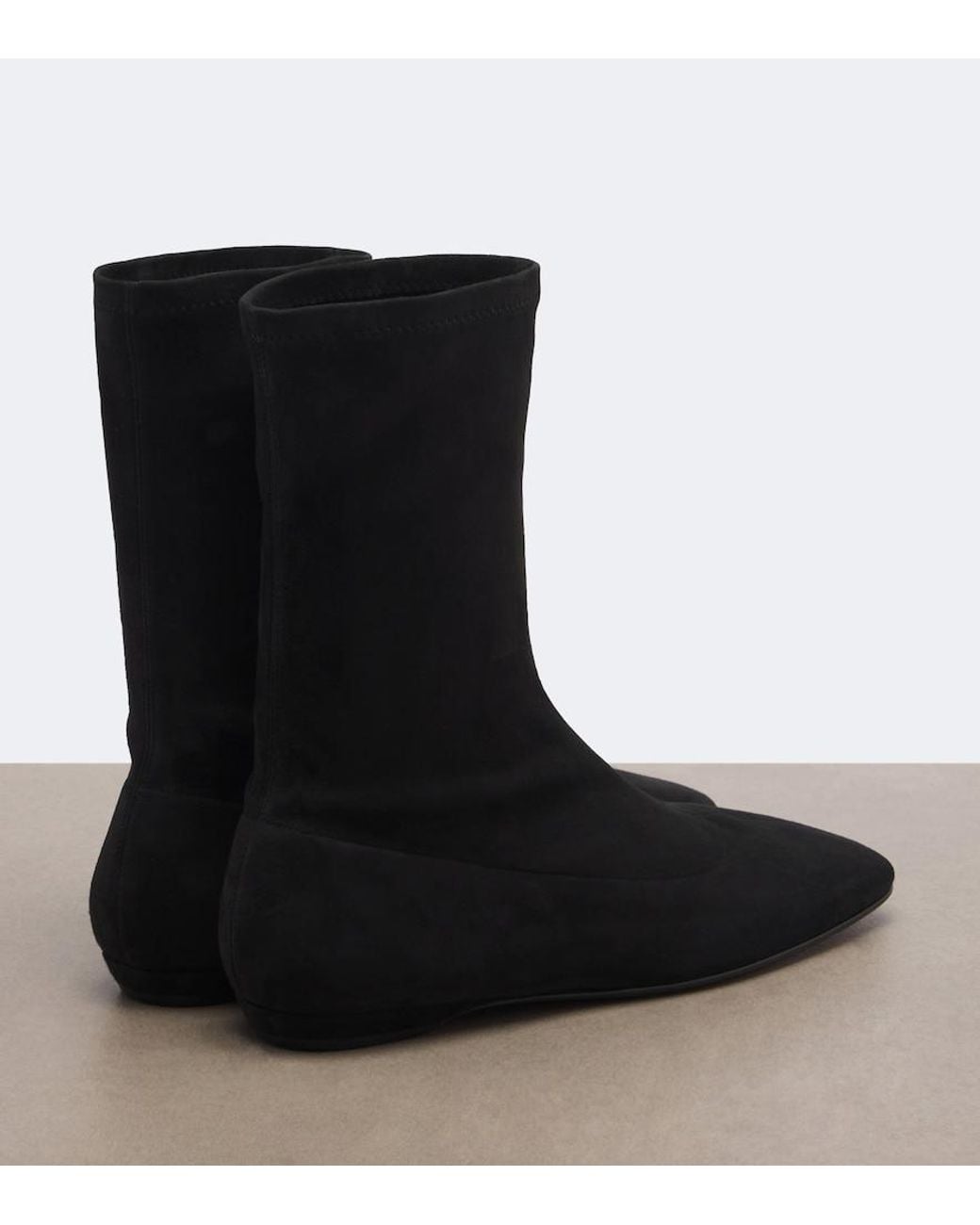 The Row Black Cindy Suede Ankle Boots