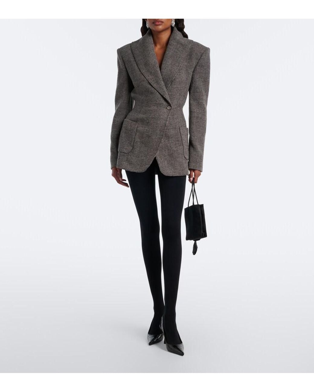 Magda Butrym Black Double-Breasted Wool And Cashmere-Blend Blazer