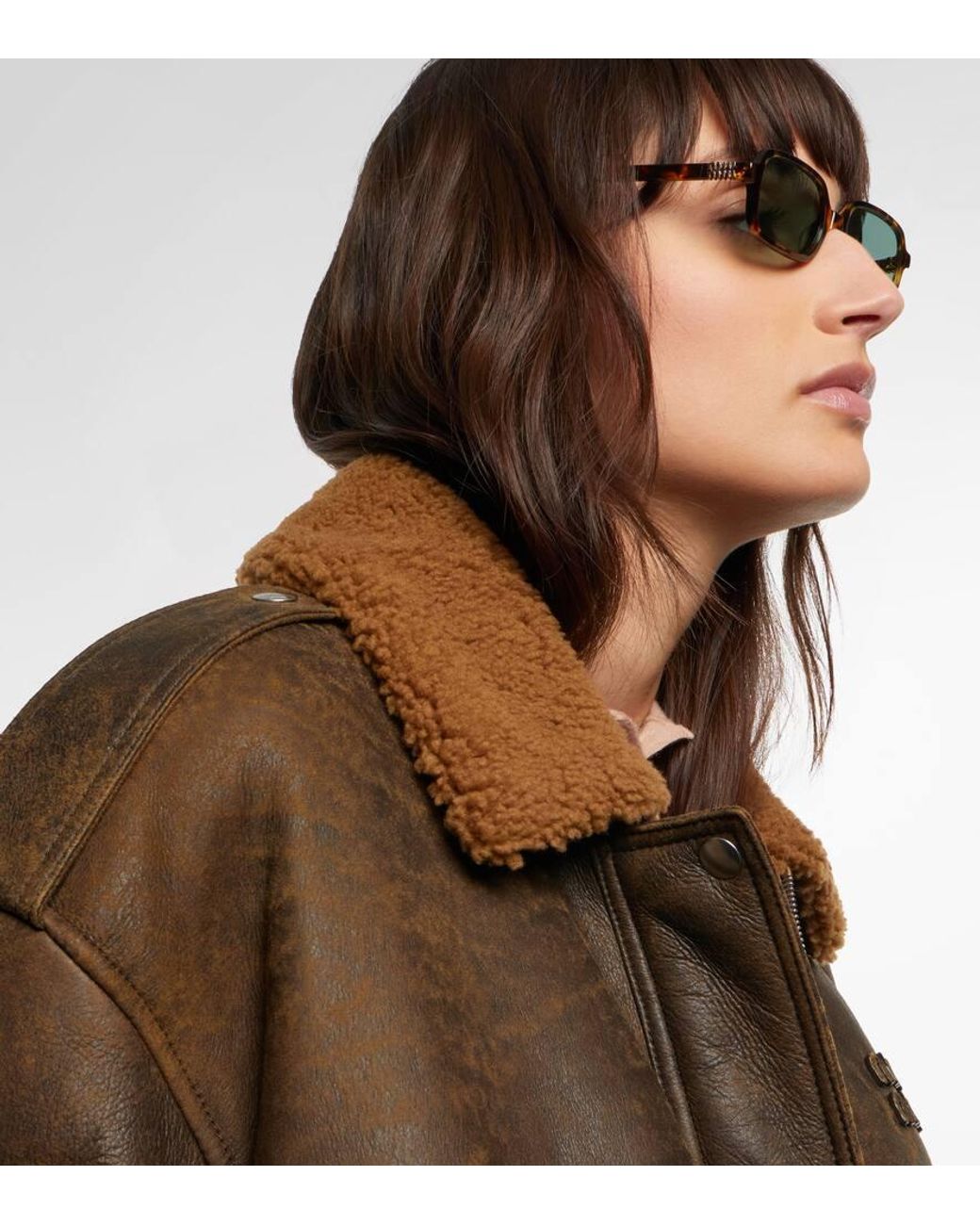 Miu Miu Green Miu Regard Rectangular Sunglasses