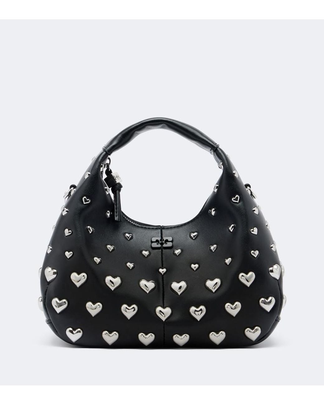 Ganni Black Mini Studded Top-Handle Bag