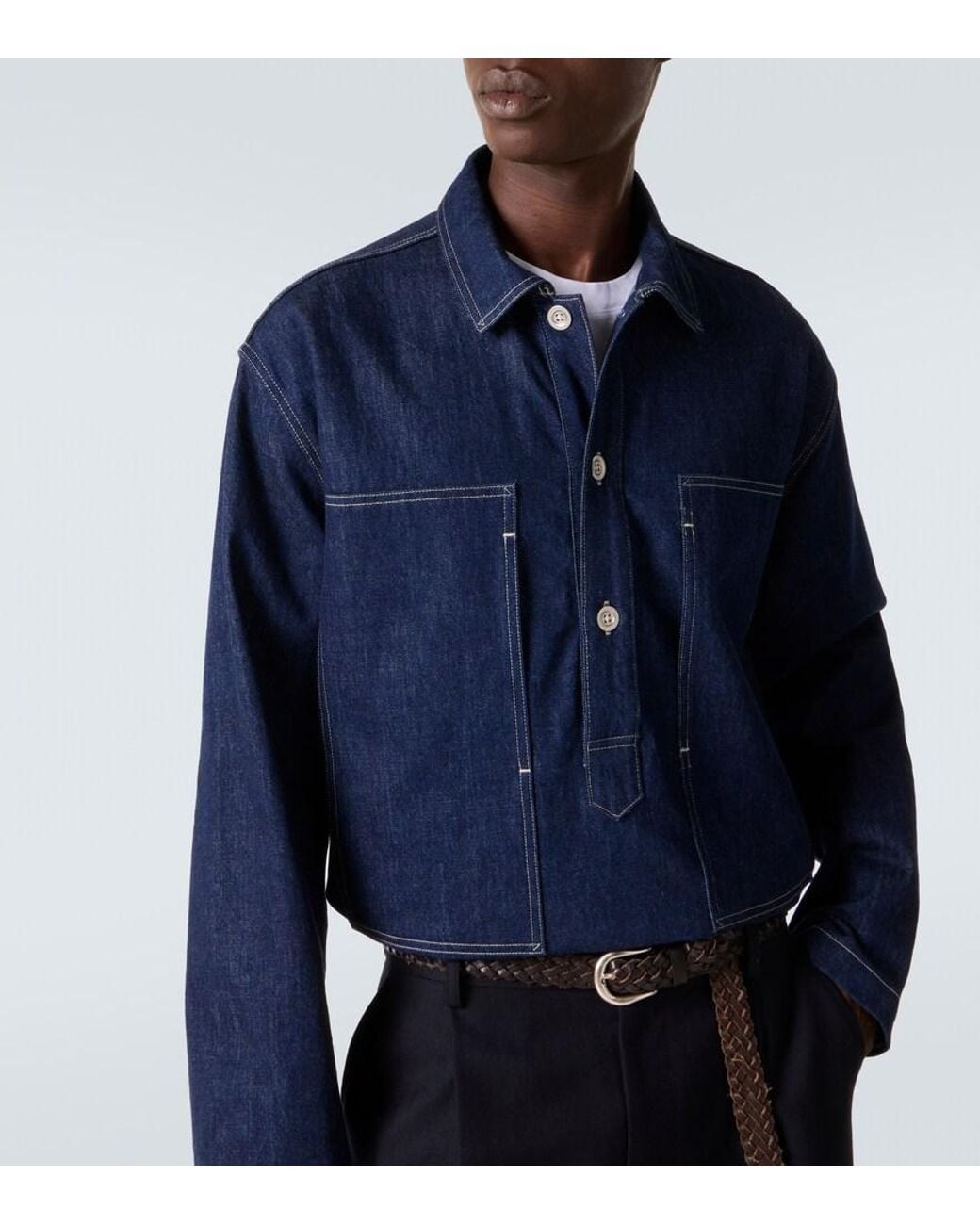Studio Nicholson Blue X Aaron Levine York Denim Shirt for men