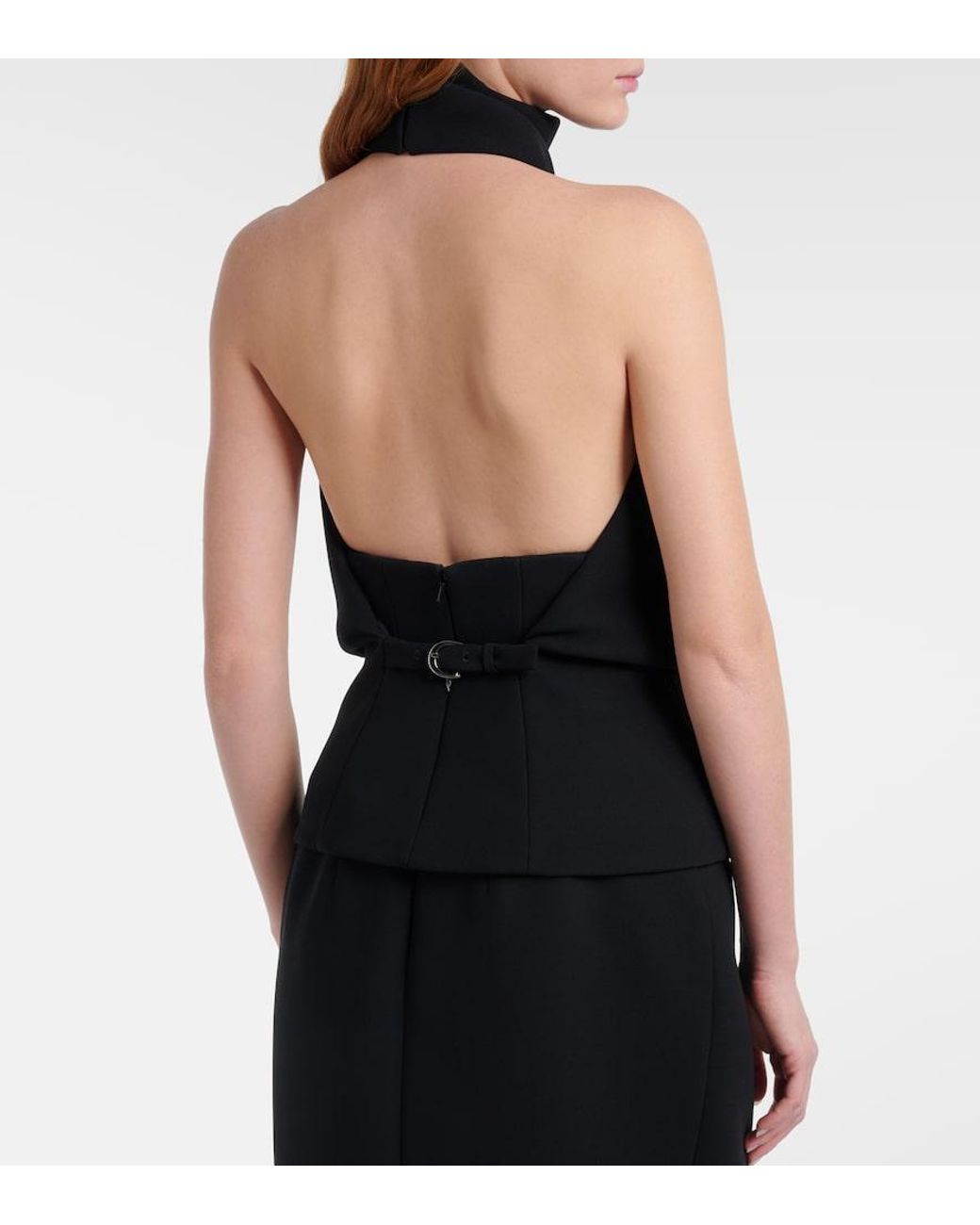 Khaite Black Rone Halterneck Top
