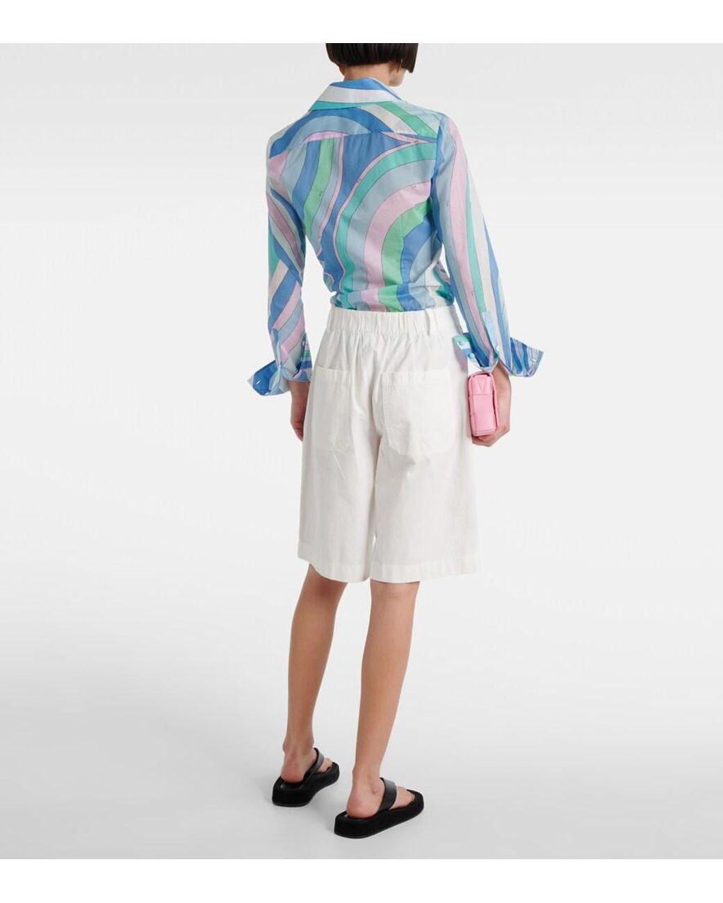Vince White High-Rise Shorts Aus Baumwolle
