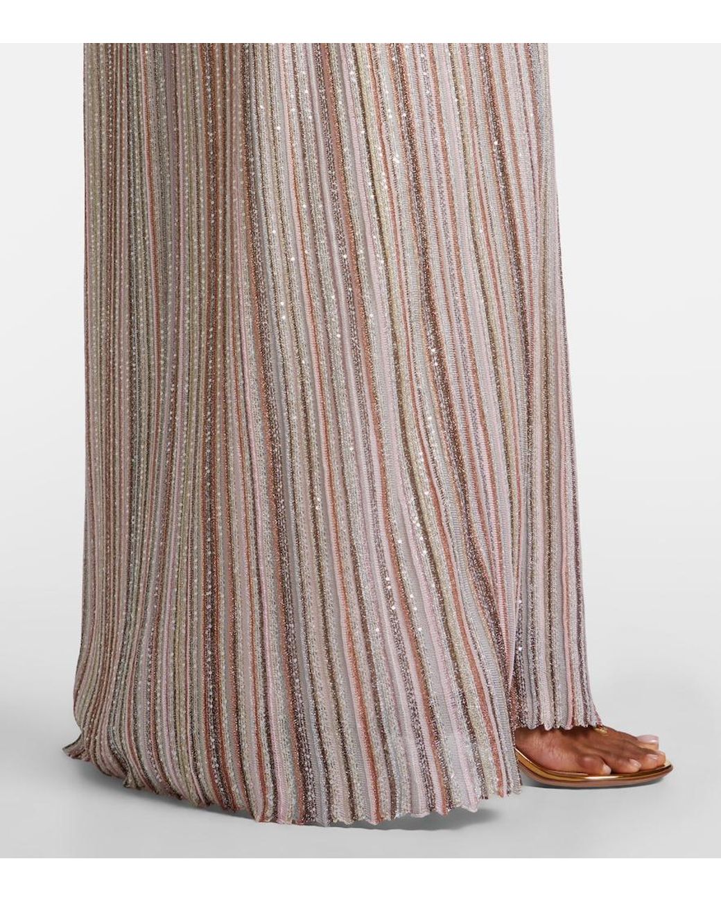 Missoni Natural Striped Lame Gown