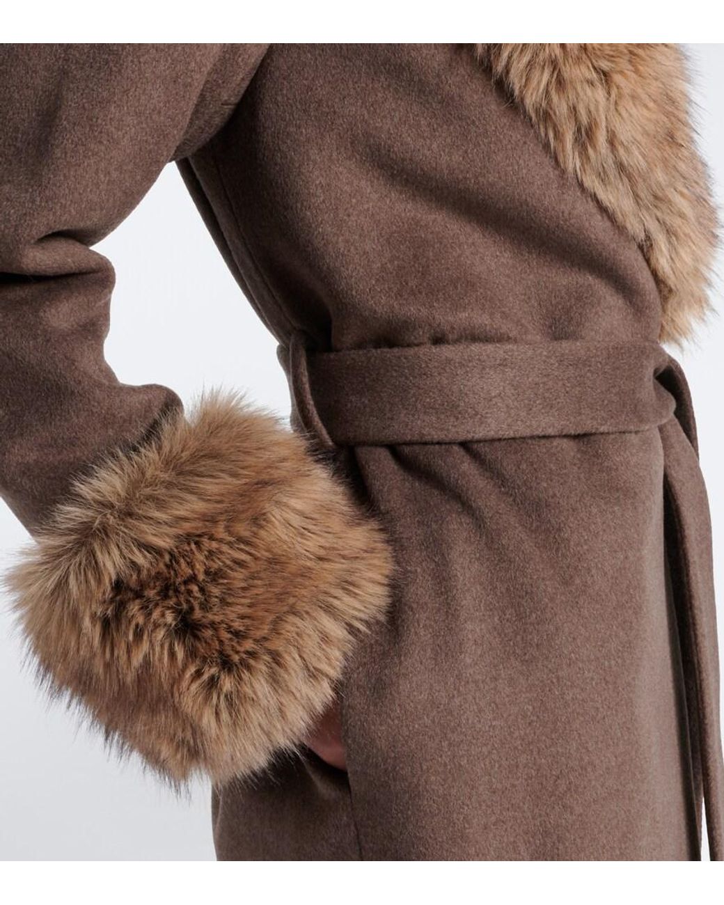 Jonathan Simkhai Brown Kinsley Wool-Blend Wrap Coat