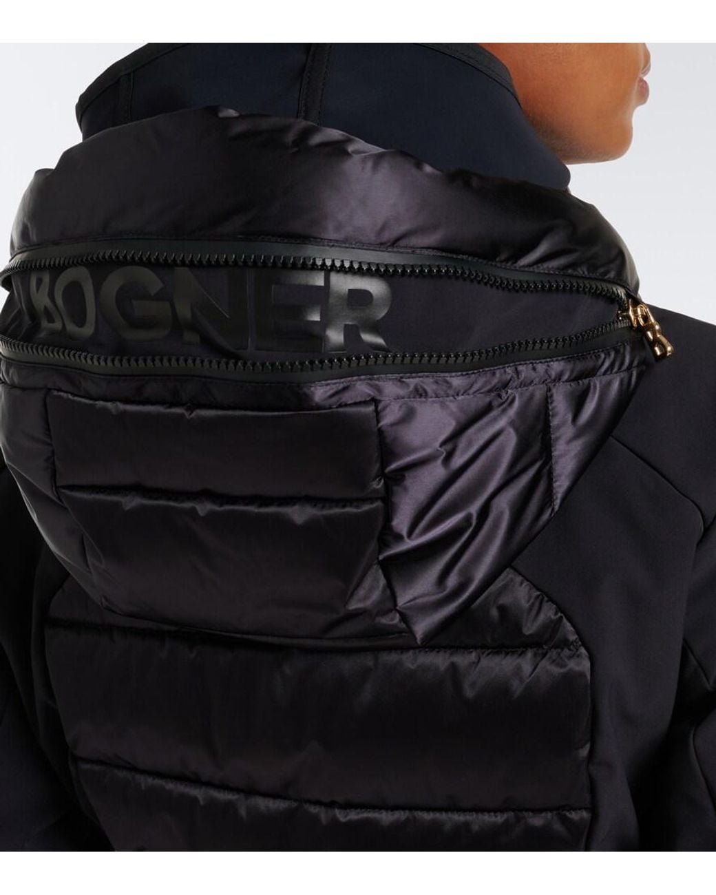 Bogner Black Elva Hooded Belted Ski Jacket
