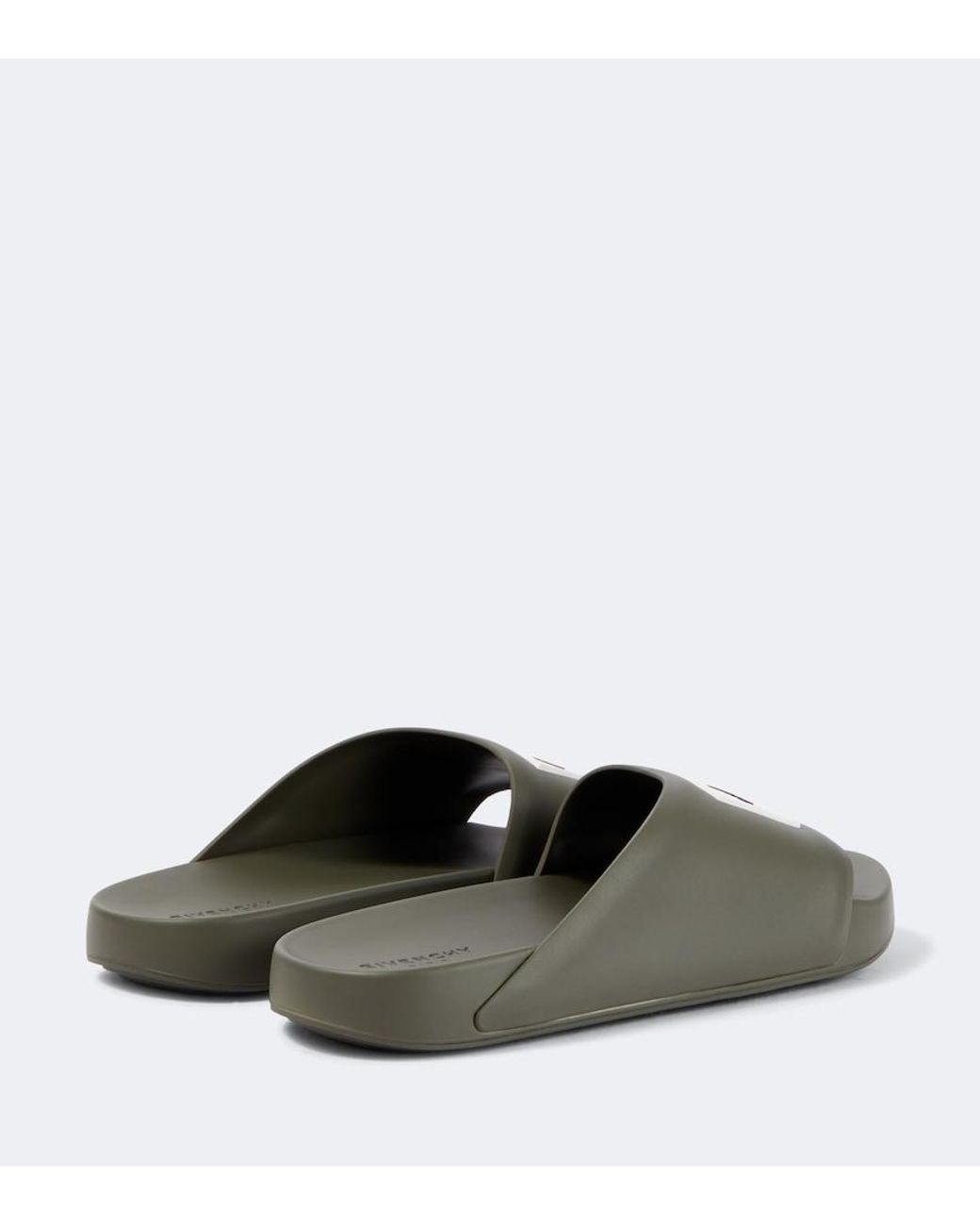 Givenchy Green Logo Pu Slides for men