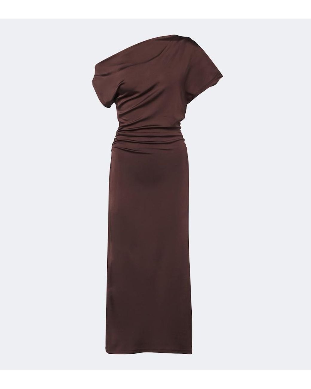 TOVE Purple Sora Gathered Satin Midi Dress