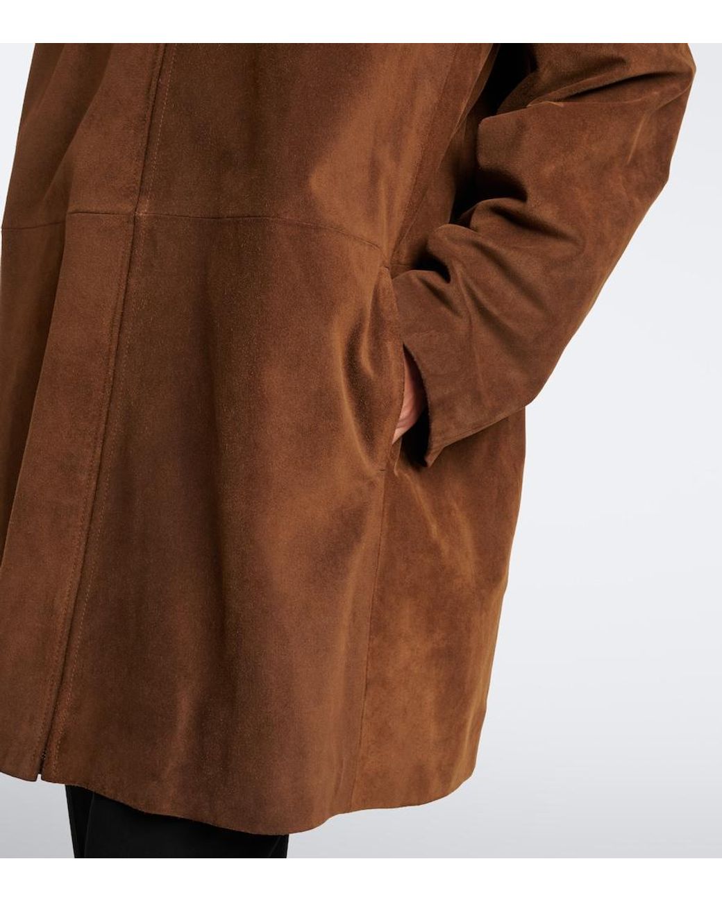 The Row Brown Dakara Suede Coat