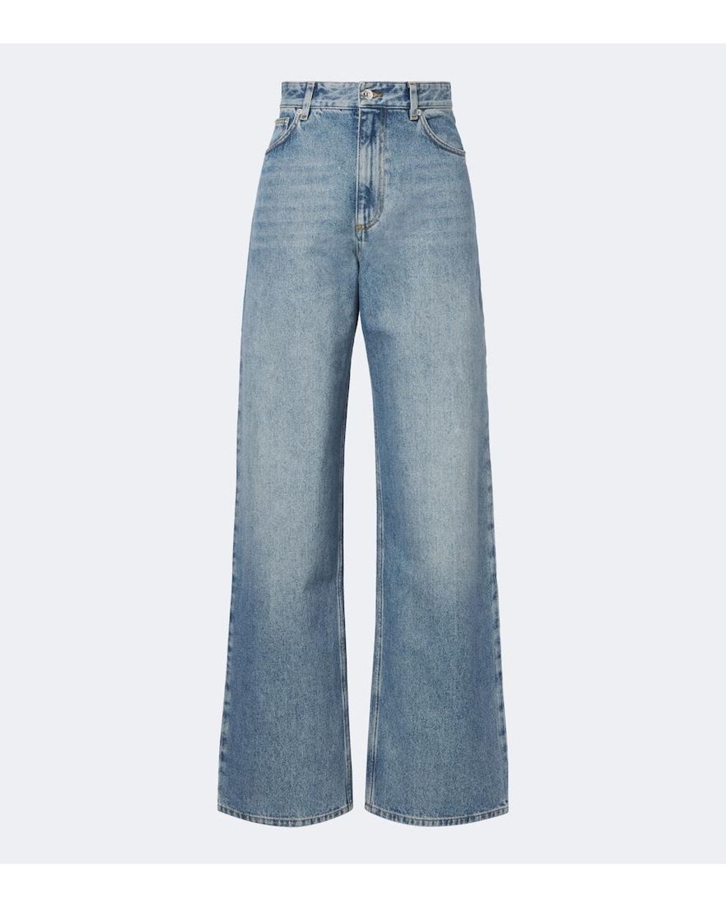 Erdem Blue High-Rise Wide-Leg Jeans