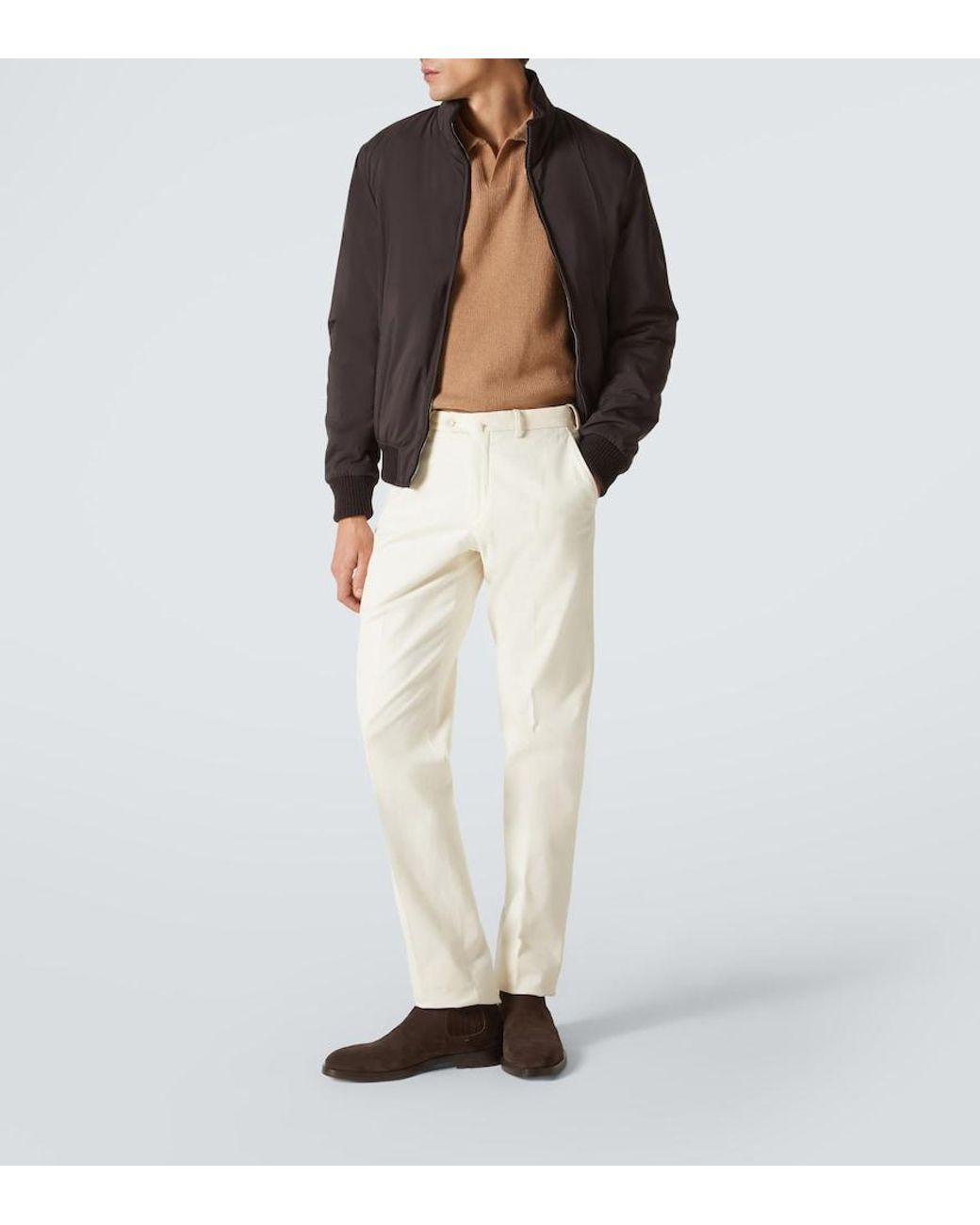 Thom Sweeney Gray Technical Bomber Jacket for men