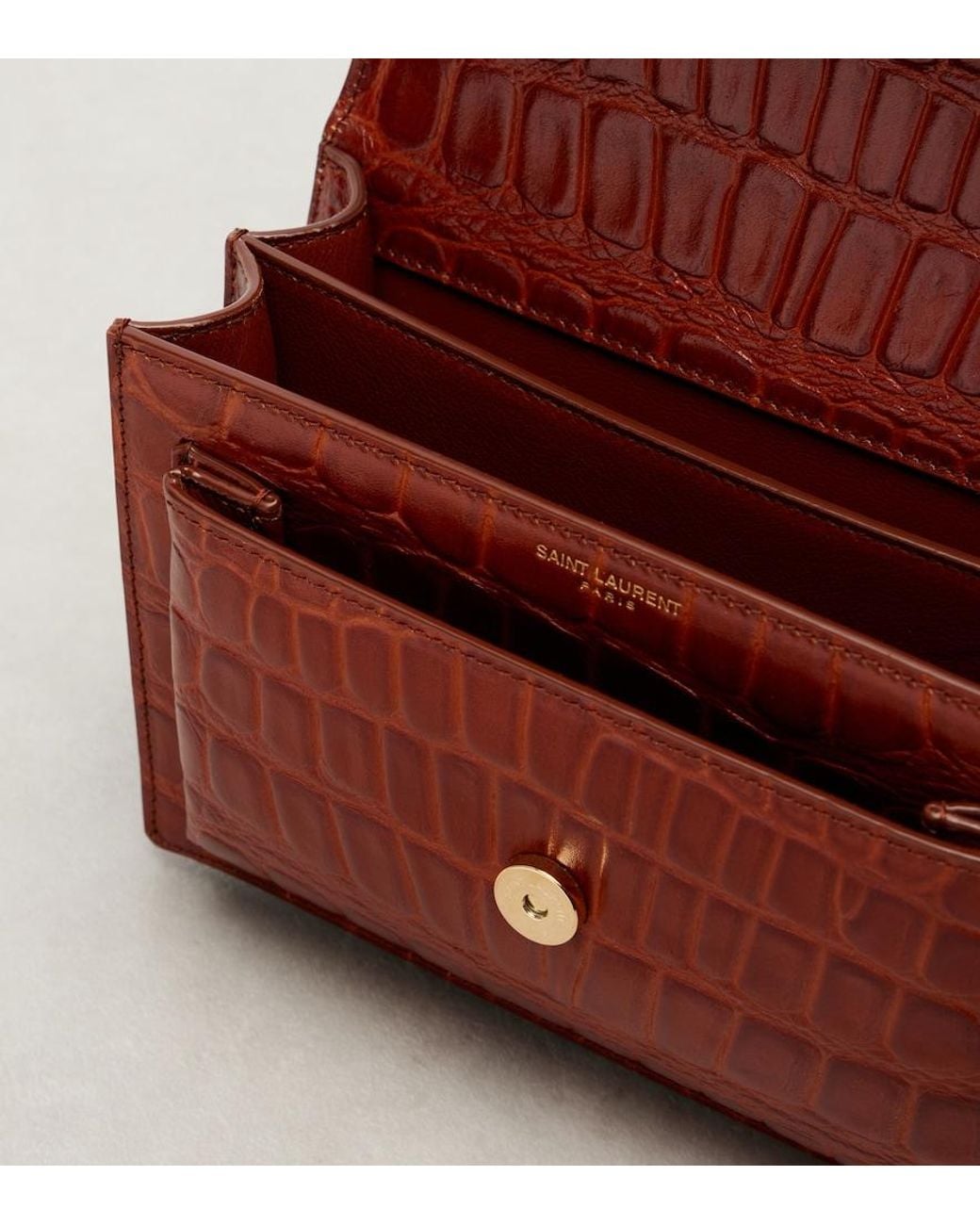 Saint Laurent Red Sunset Small Leather Crossbody Bag