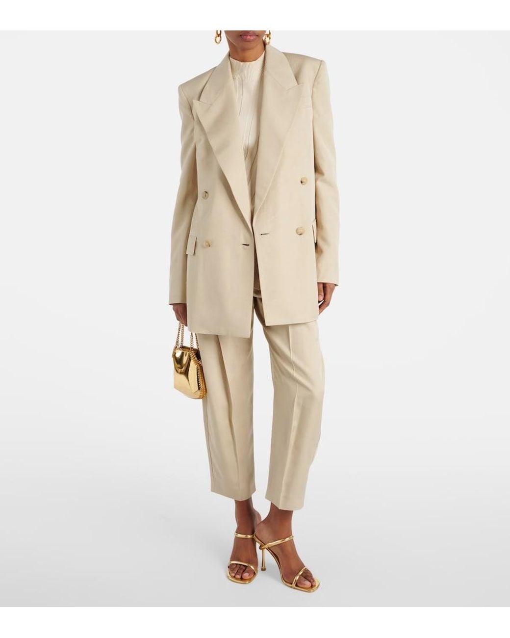 Stella McCartney Natural Double-Breasted Blazer