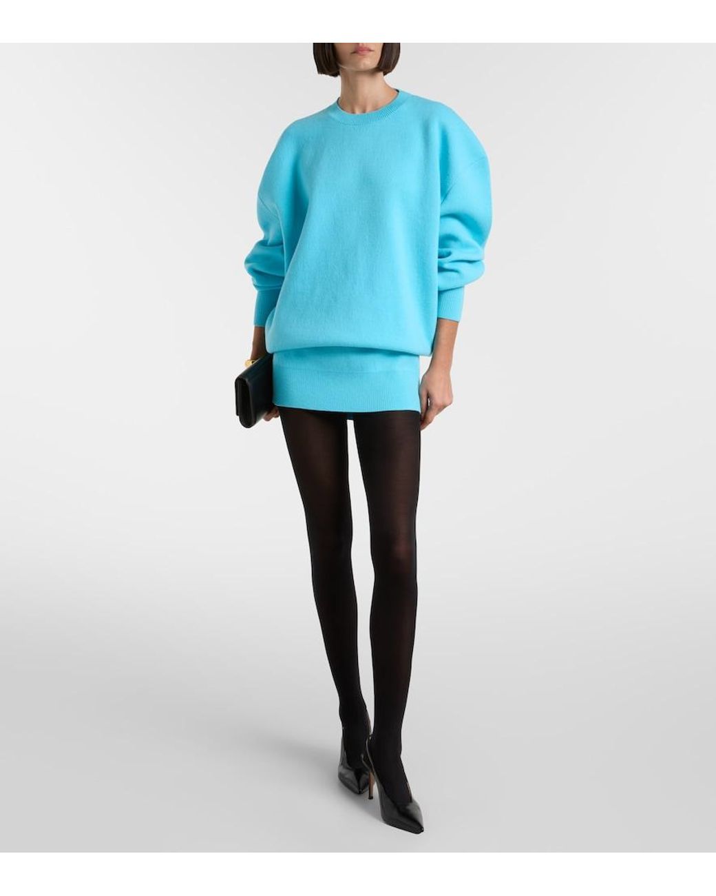 Tom Ford Blue Wool And Cashmere-Blend Sweatshirt Dress