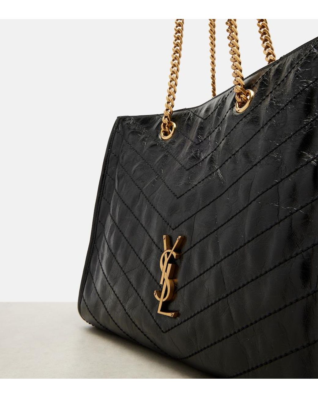 Saint Laurent Black Niki Medium Leather Shopper
