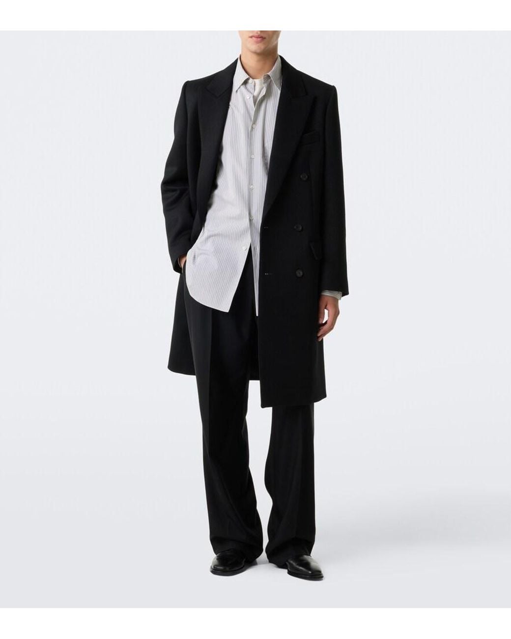 The Row Gray Uday Striped Cotton Poplin Shirt for men