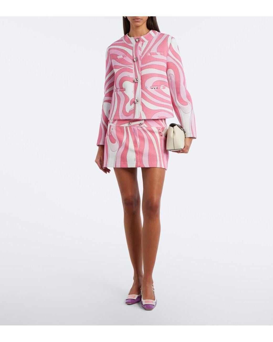 Emilio Pucci Pink Marmo Cotton-Blend Terry Jacket