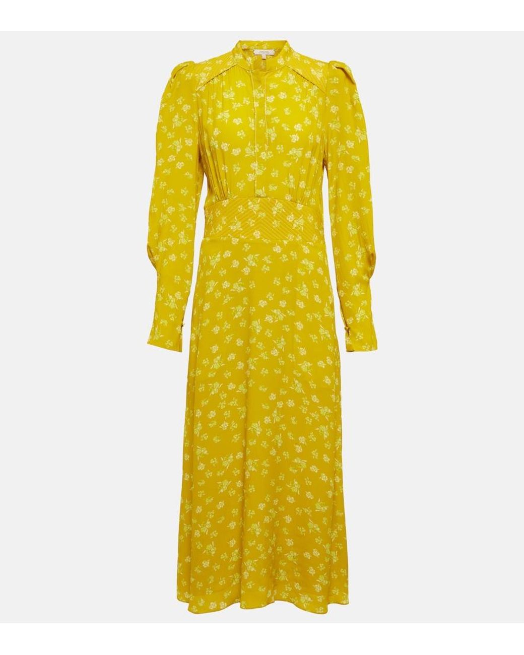Dorothee Schumacher Yellow Eccentric Floral Silk-Blend Midi Dress