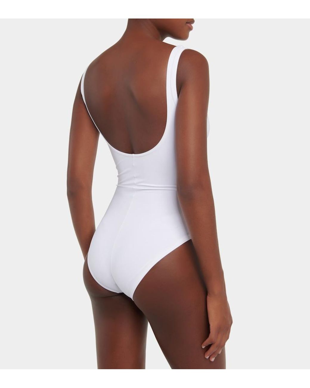 Karla Colletto White Smart Ruched Swimsuit