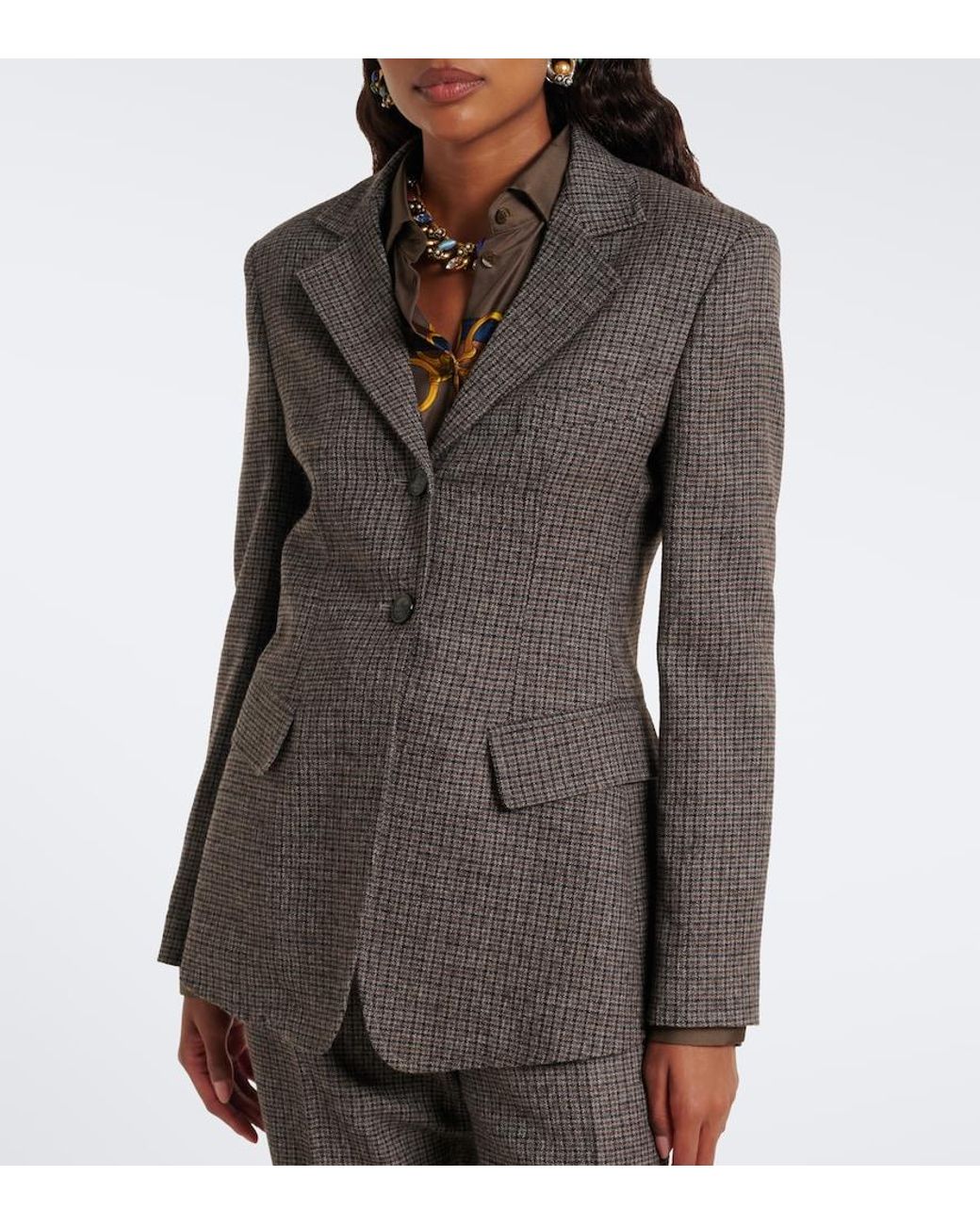 Etro Black Checked Wool Blazer