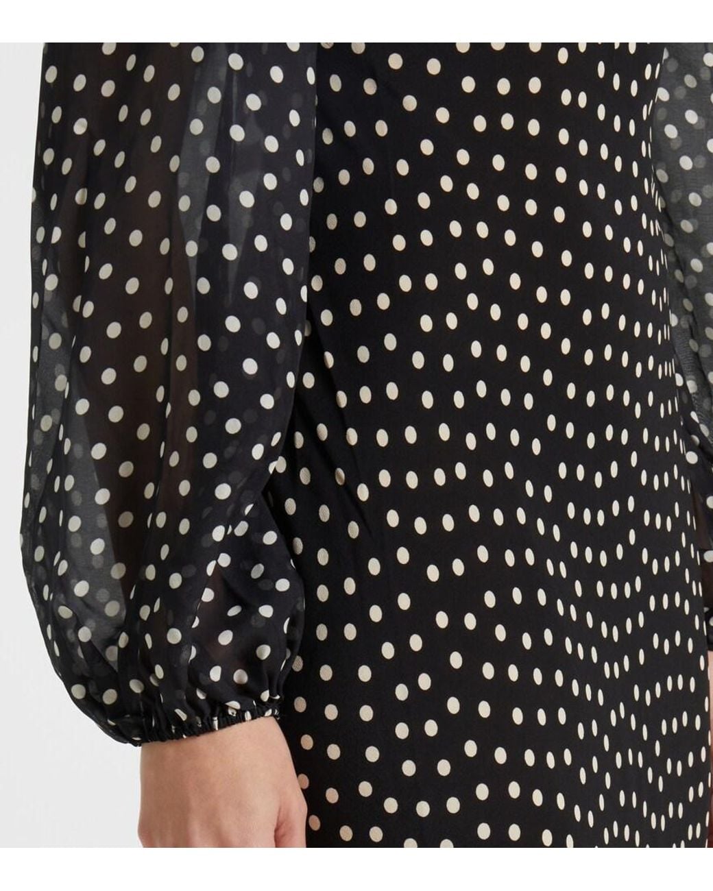 Rixo Black Ivy Polka-Dot Silk Maxi Dress