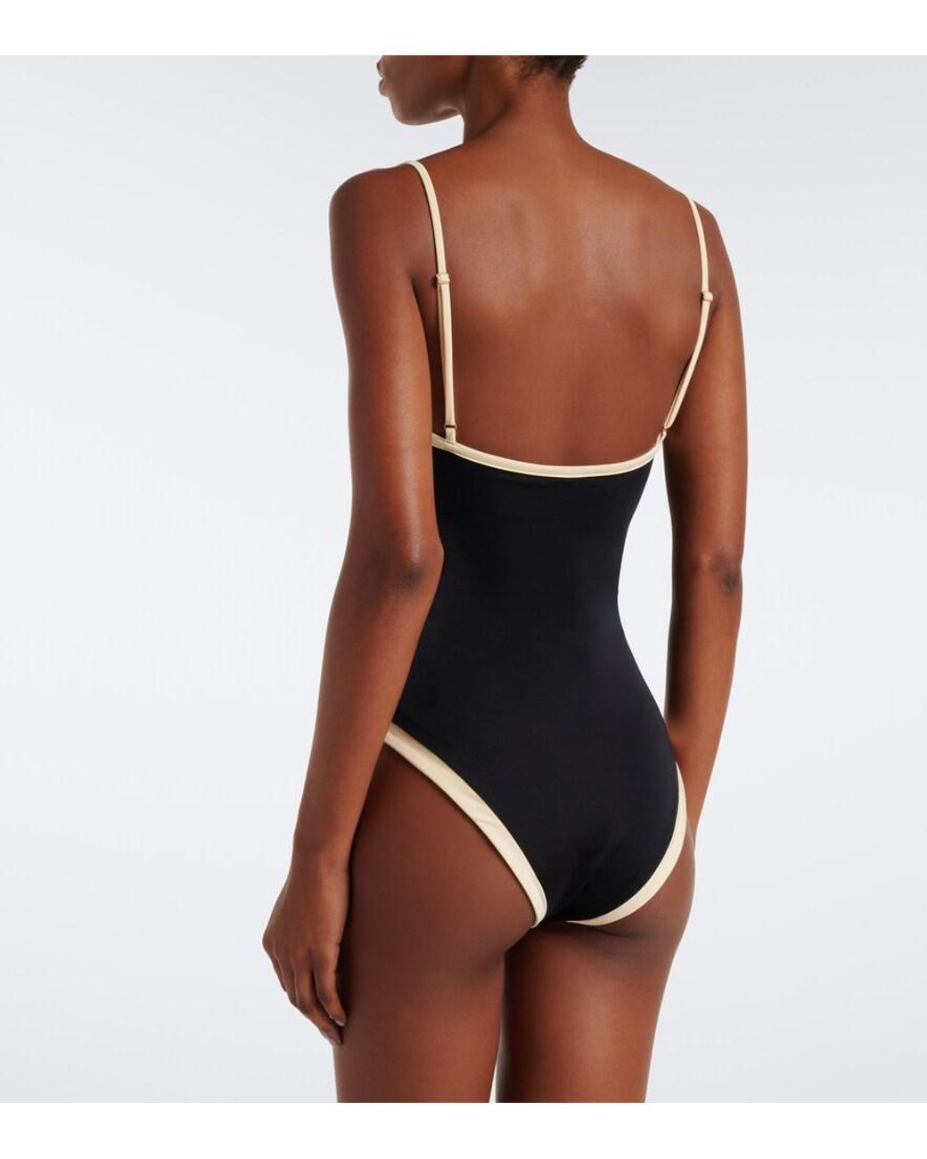 Johanna Ortiz Black Ruched Swimsuit