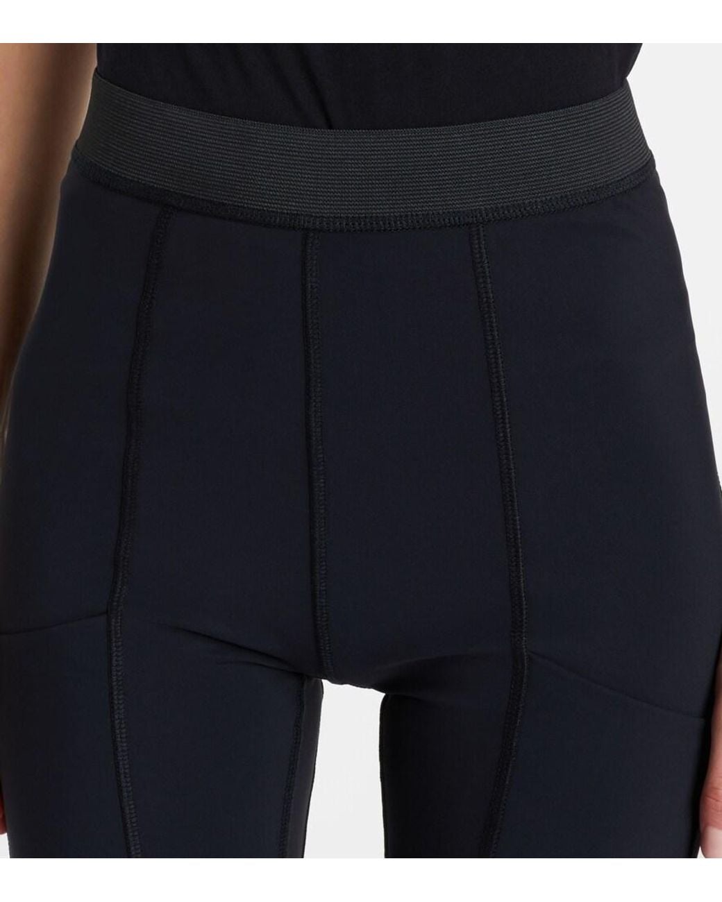 Coperni Black Jersey Cropped Leggings