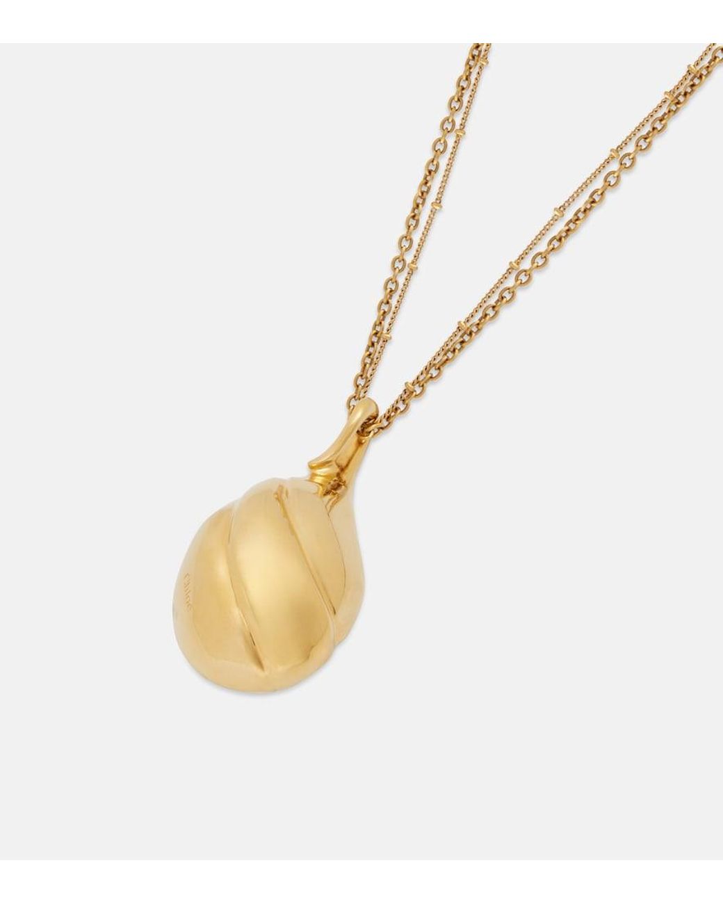 Chloé Metallic Mirror Pendant Necklace