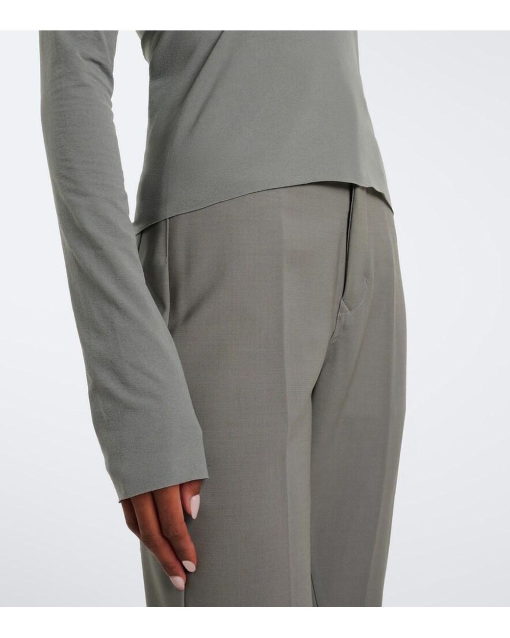Rick Owens Gray Allanah Gathered Jersey Top
