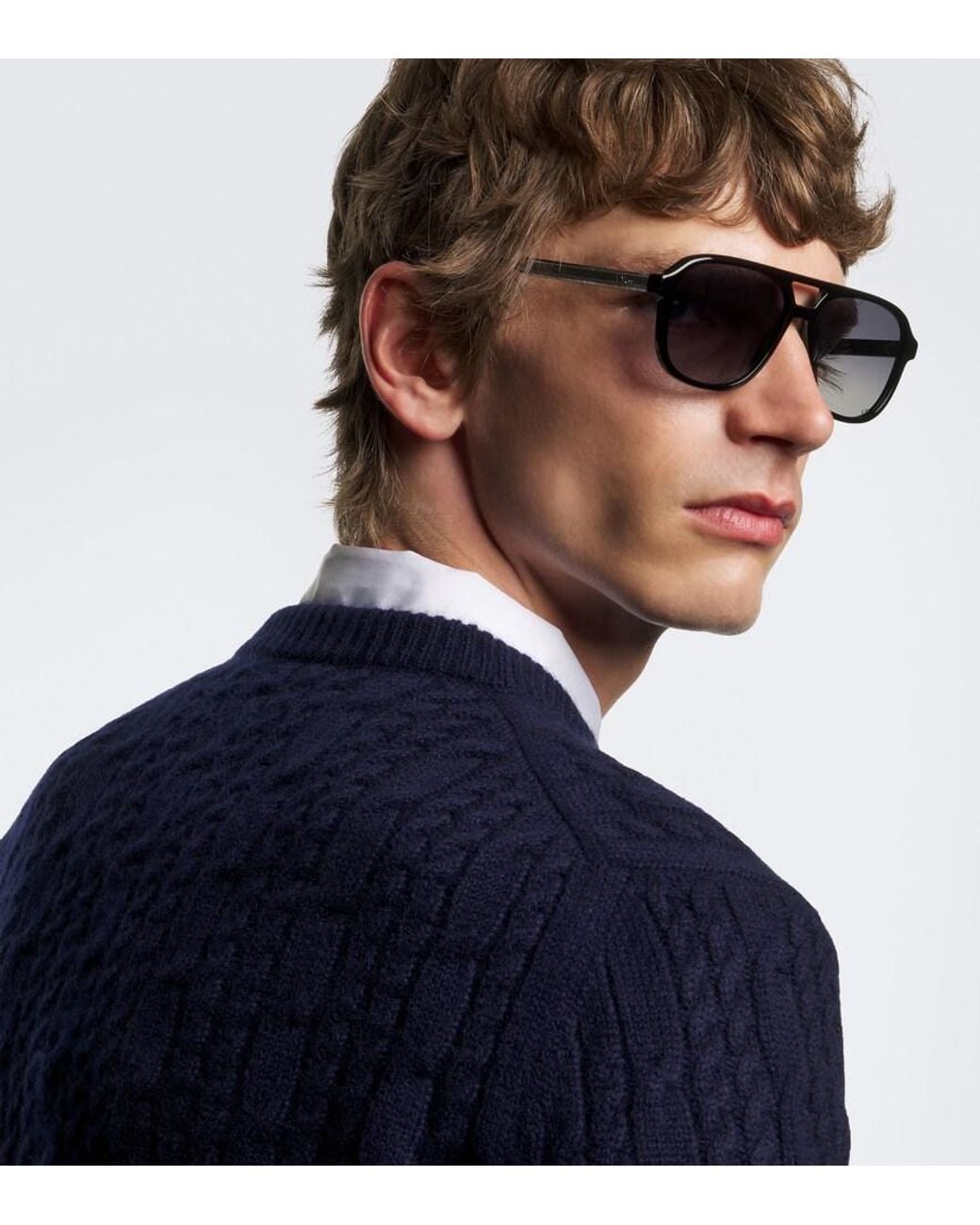 Dior Black Dioribbon A1I Navigator Sunglasses for men