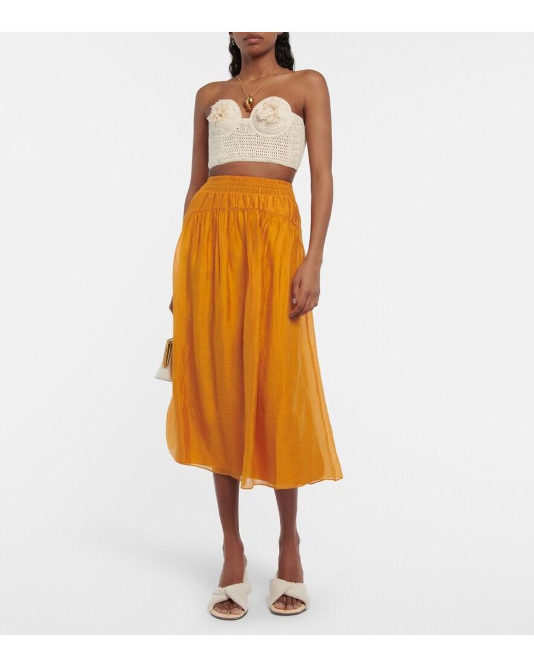 Vince Orange High-Rise-Midirock