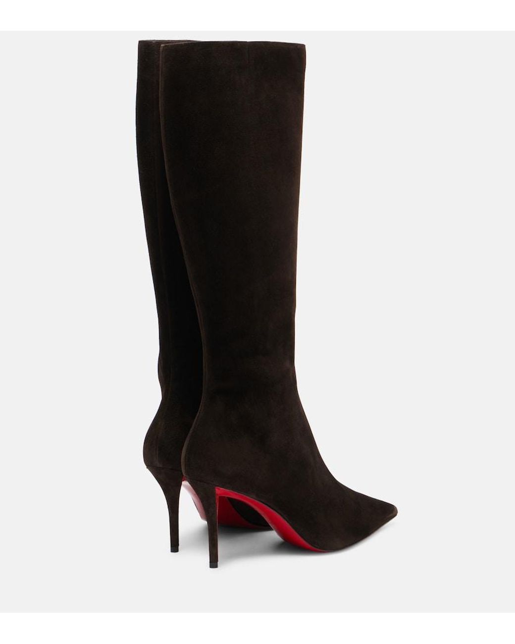 Christian Louboutin Black Suede Knee-High Boots