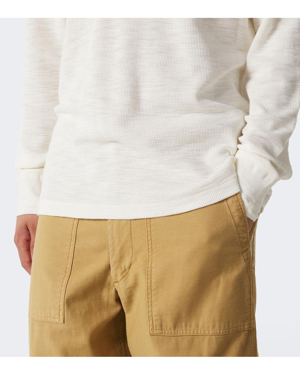 Polo Ralph Lauren White Waffle-Knit Cotton Henley Shirt for men