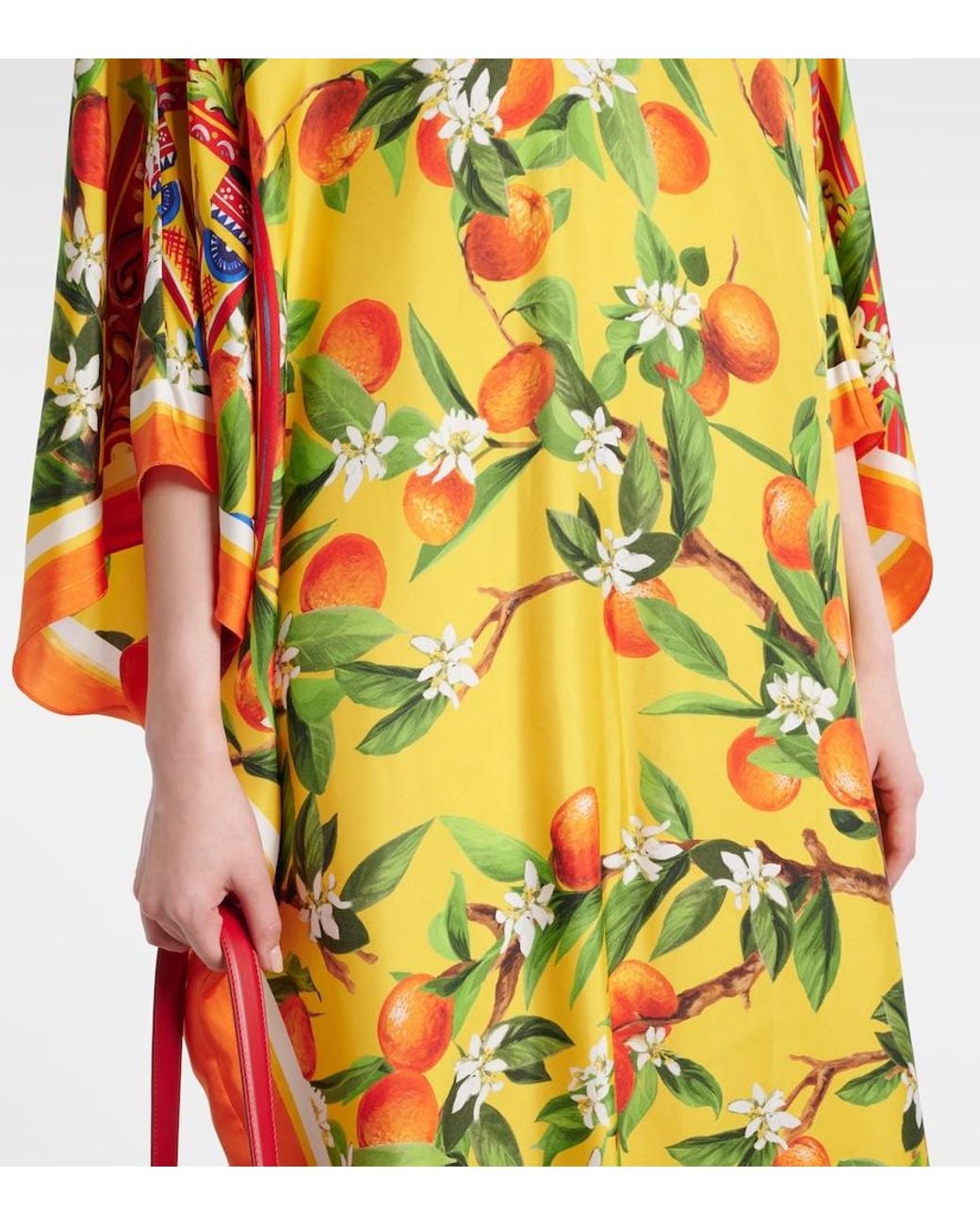 Dolce & Gabbana Yellow Printed Silk Maxi Dress