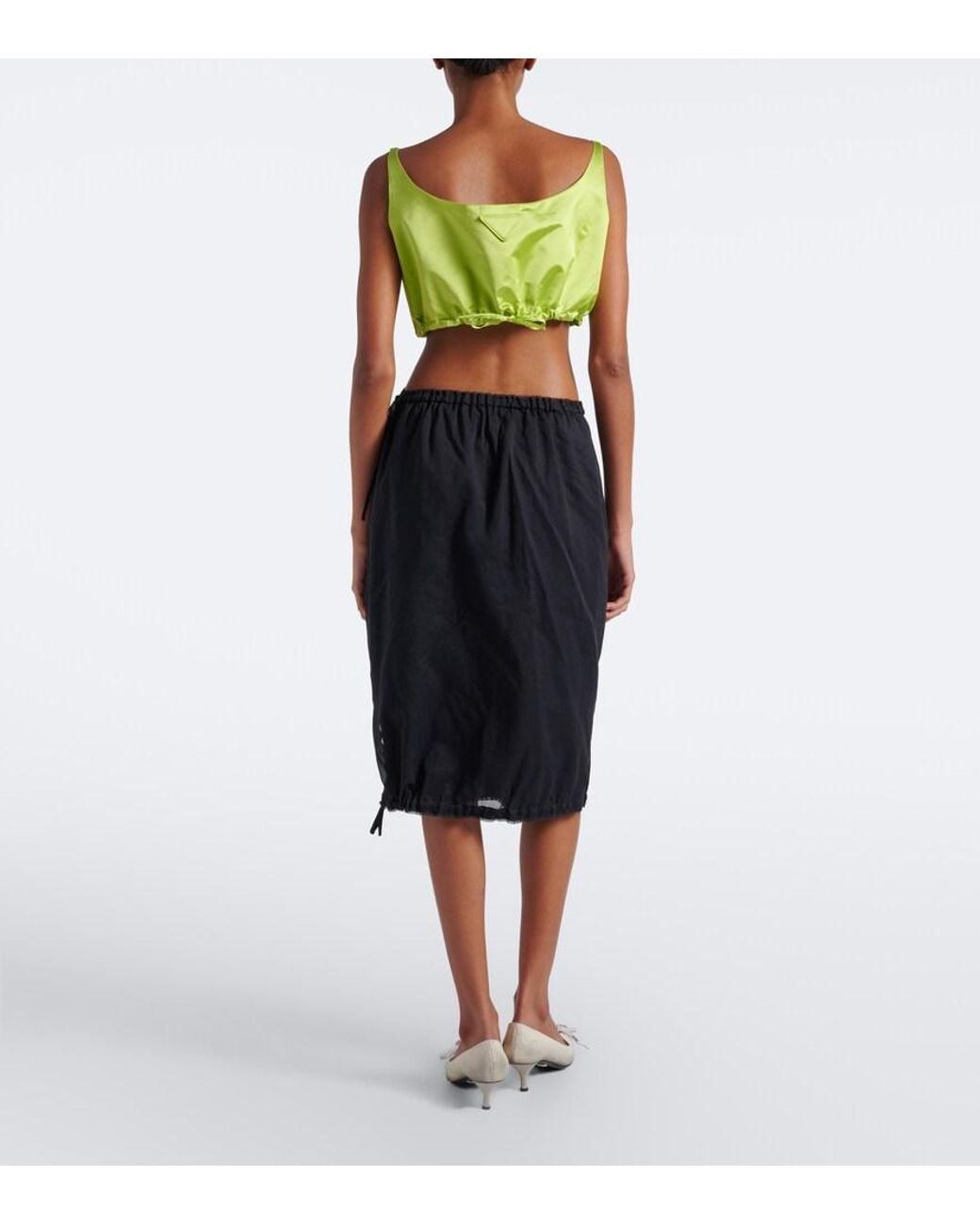 Prada Black Embellished Midi Skirt