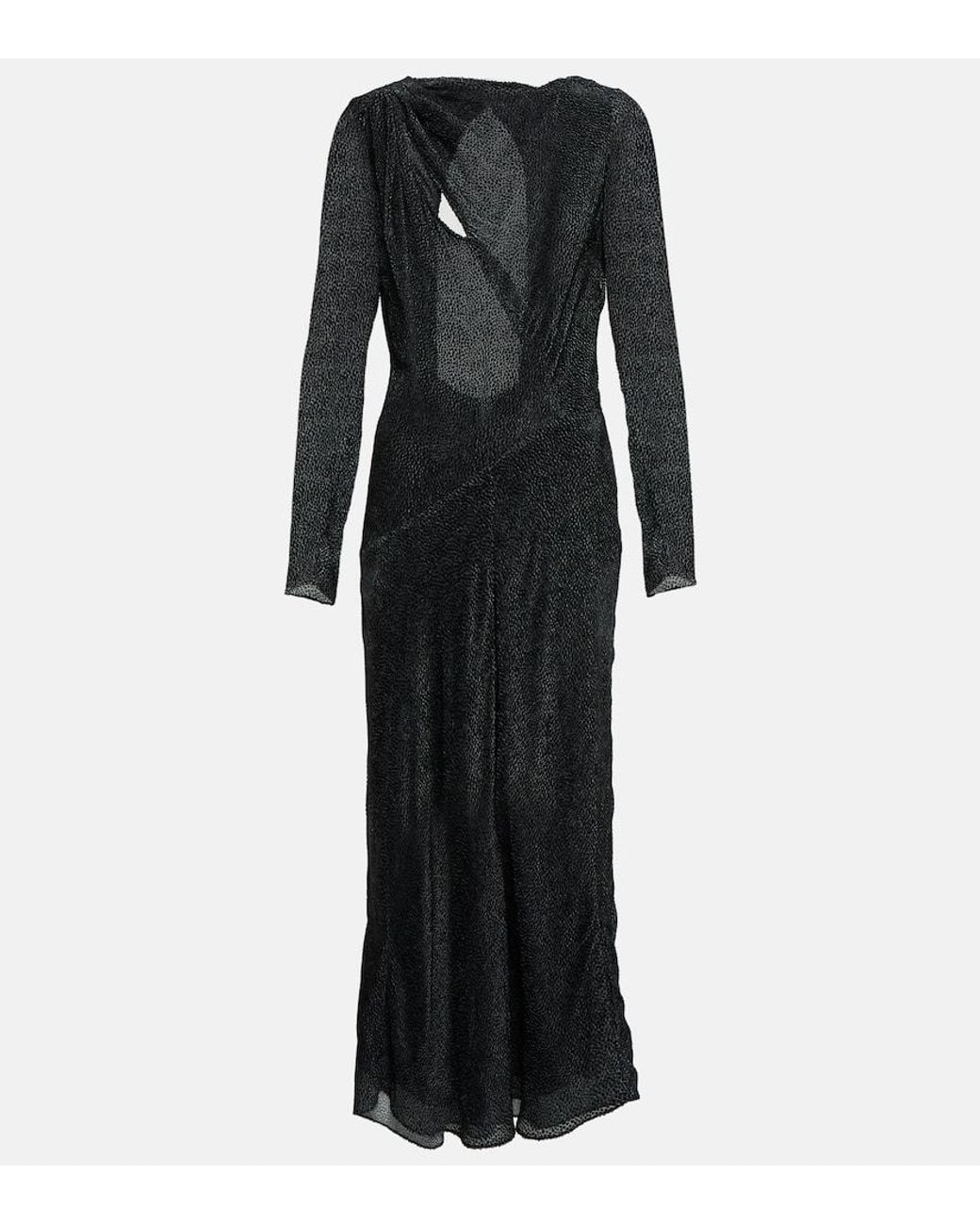 Isabel Marant Black Sabrina Silk-Blend Midi Dress