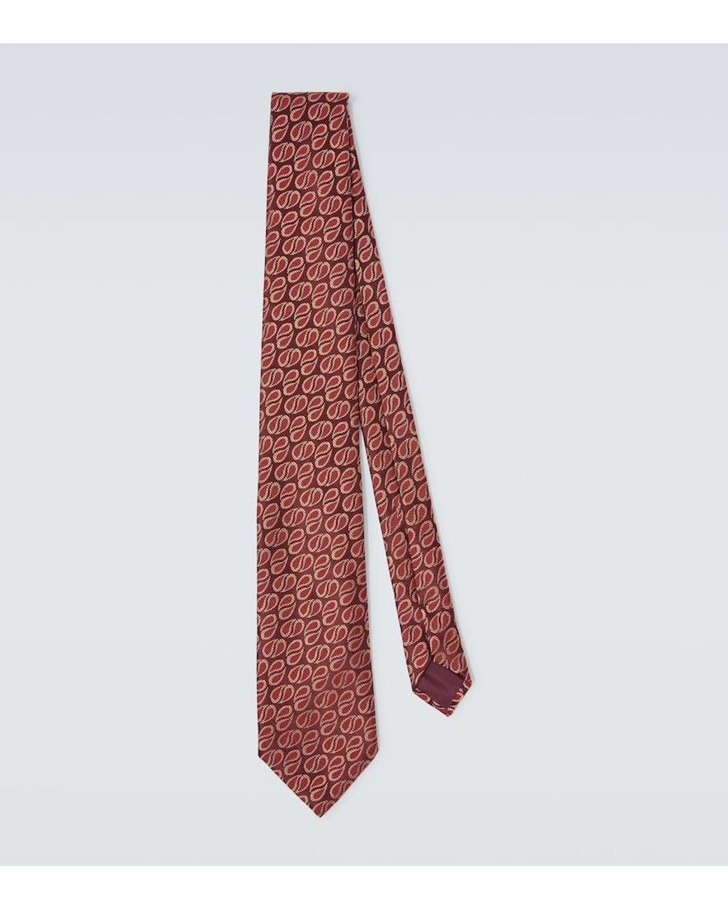 Charvet Red Silk Jacquard Tie for men