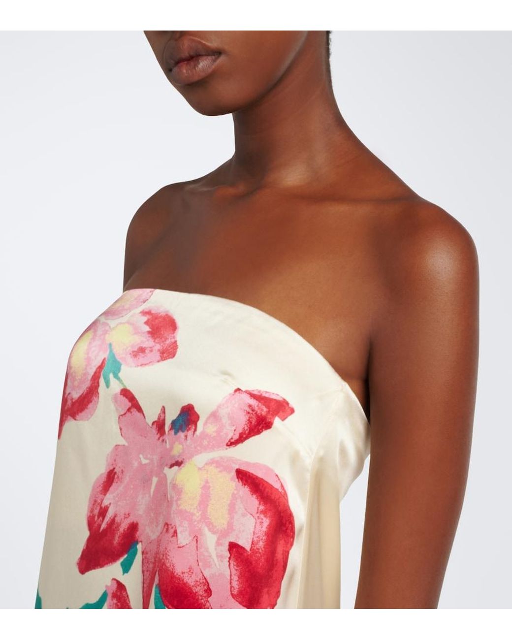 Rebecca Vallance White Sunblush Floral Silk Maxi Dress