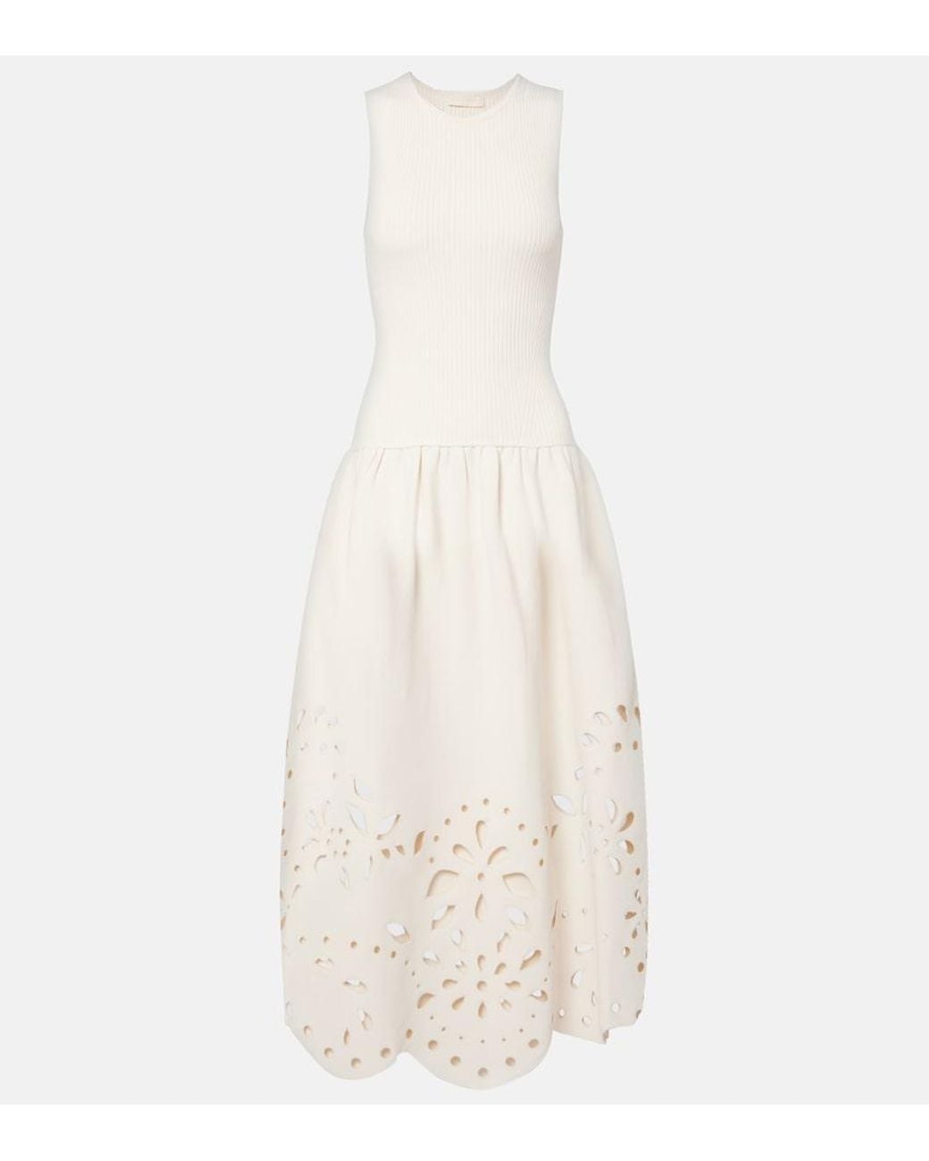 Ulla Johnson White Rosaline Broderie Anglaise Midi Dress