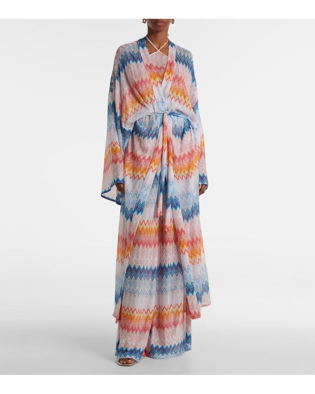 Missoni White Zigzag Lame Beach Cover-Up
