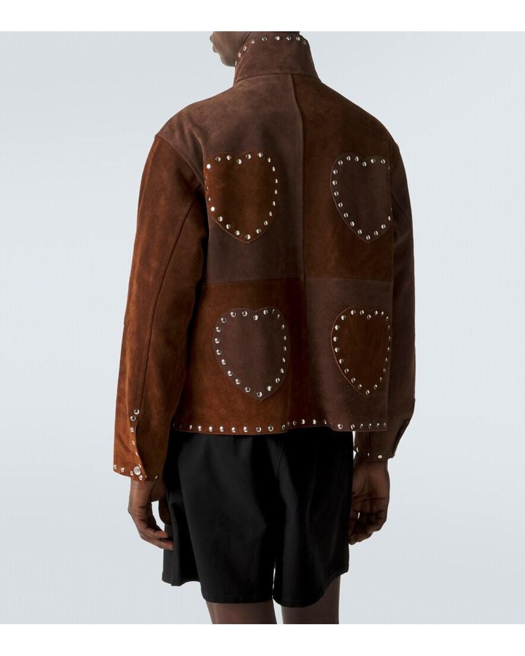 Bode Brown Studded Suede Jacket for men