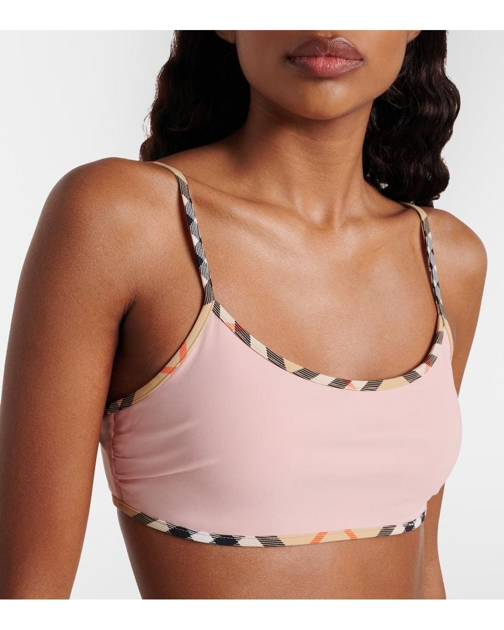 Burberry Pink Check Bikini Top