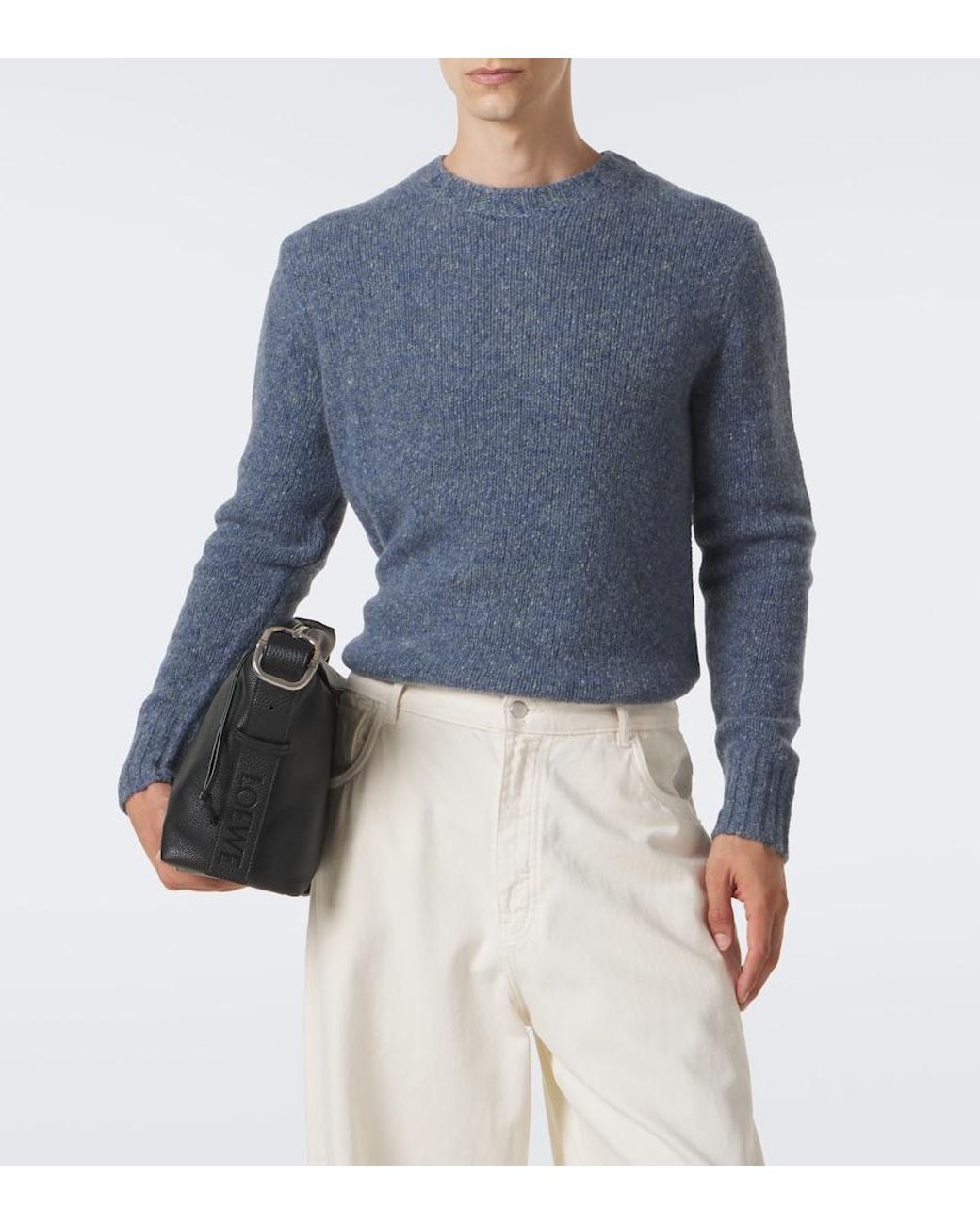 Allude Blue Cashmere Sweater for men