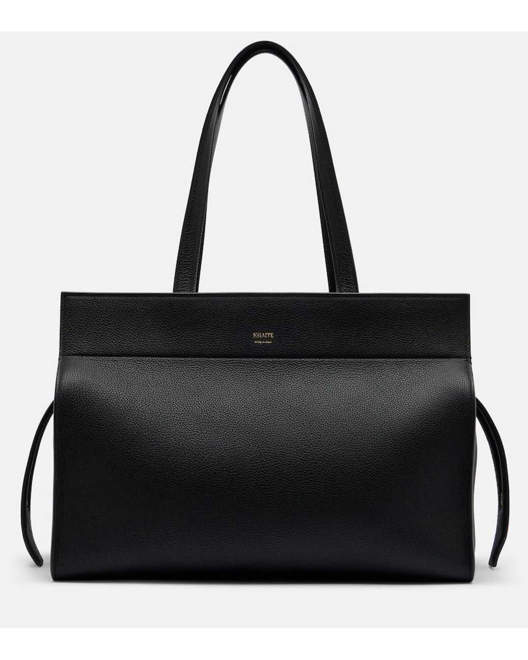 Khaite Black Crosby Leather Tote Bag