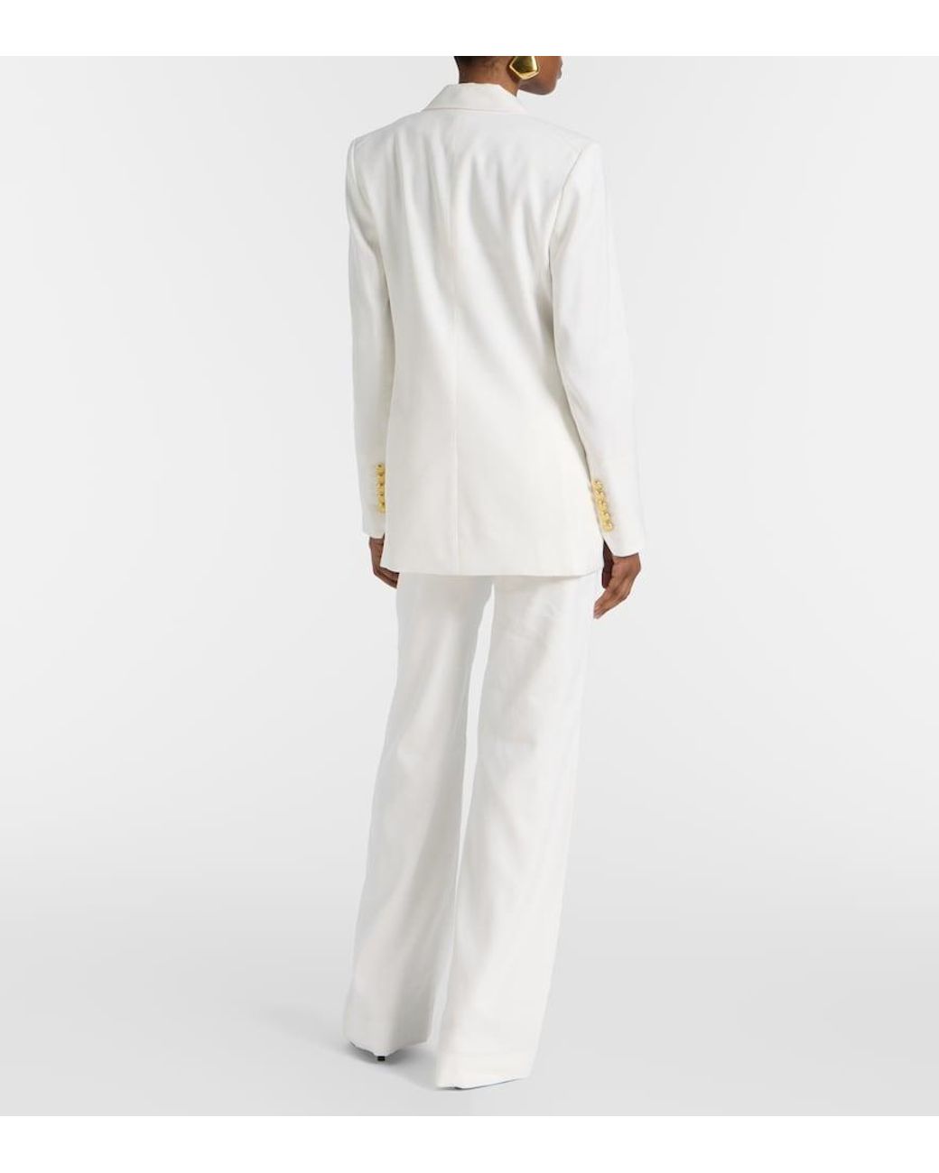 Veronica Beard White Dale Linen-Blend Blazer