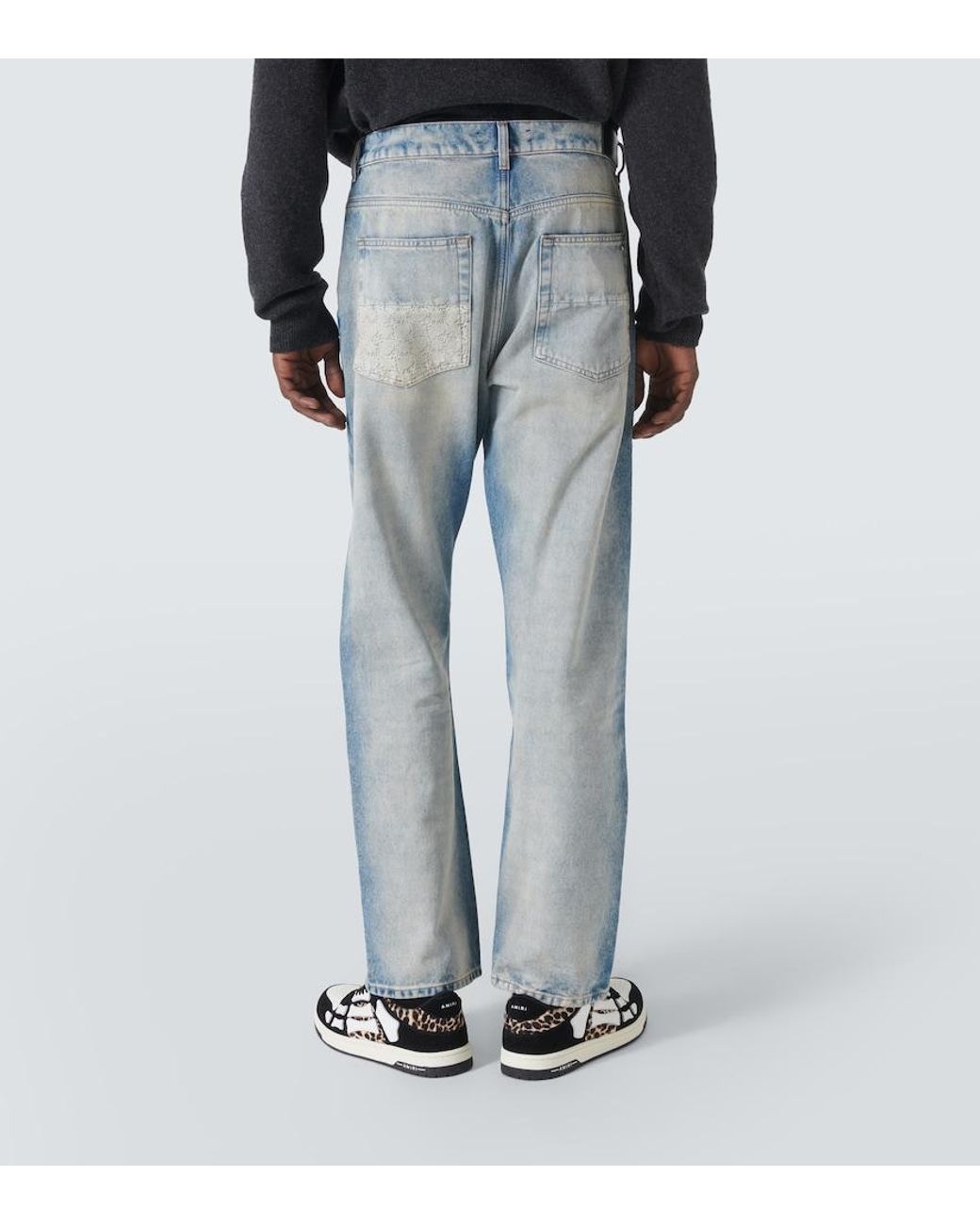 Amiri Blue Ma Quad Cuff Straight Jeans for men