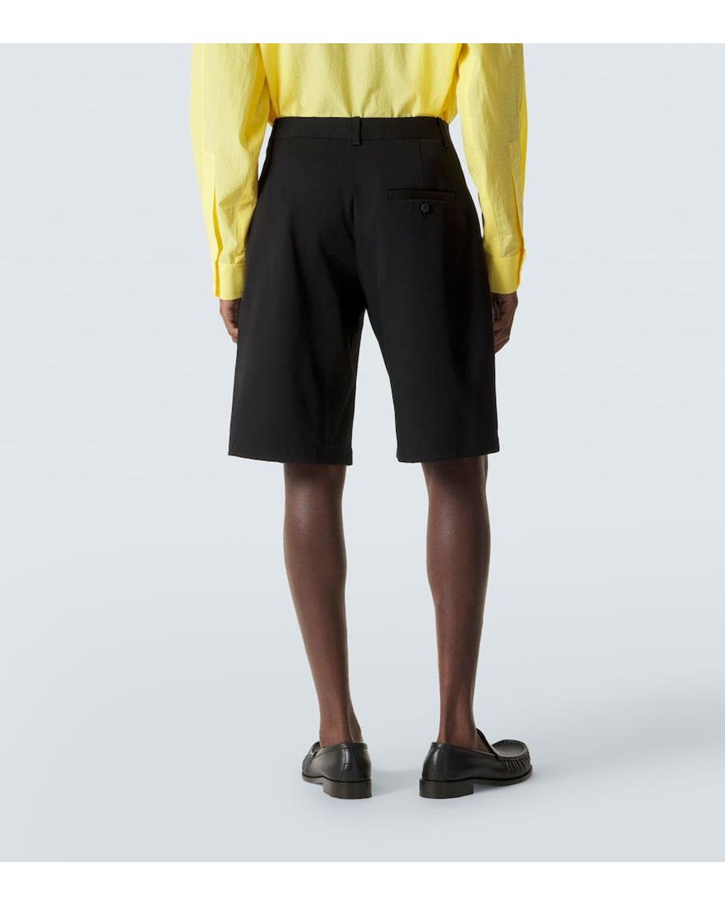 Jacquemus Black Camargue Virgin Wool Bermuda Shorts for men